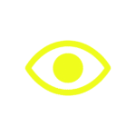 icono ojo neon verde lima representando el sentido de la vista
